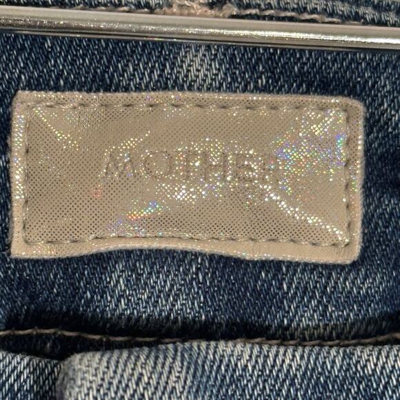 MOTHER The Looker Ankle Fray Jeans Size 25 Distressed Denim Naughty Intentions - Picture 7 of 16